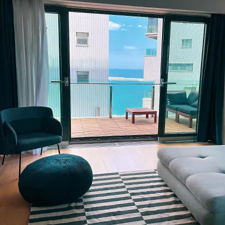 Beachfront Designer Apt, 100 Sqm, 2-bath, Huge Terrace On The Sea Shore Apartment *